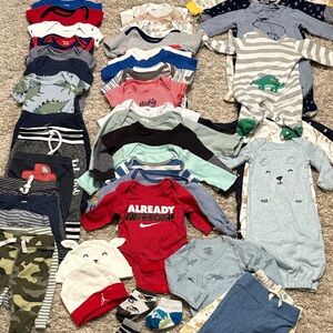 Baby Boy Clothes 44 Piece Lot Sizes Preemie, NB, 0-3M, 3М